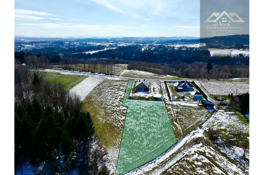 małopolskie, tarnowski, Pleśna, Lichwin, Widokowa działka Lichwin, gm. Pleśna, z widokiem na g&oacute;ry