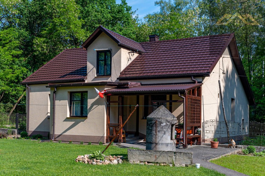 dąbrowski, Olesno, Wielopole, DOM Z BUDYNKAMI W LEŚNEJ OTULINIE