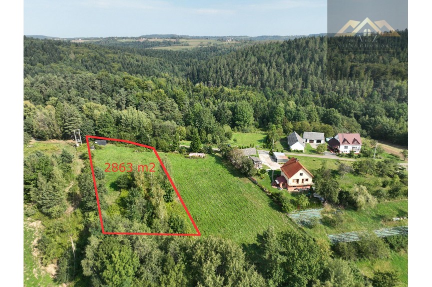 małopolskie, tarnowski, Zakliczyn, Faliszewice, Widokowa działka z pozwoleniem na budowę.